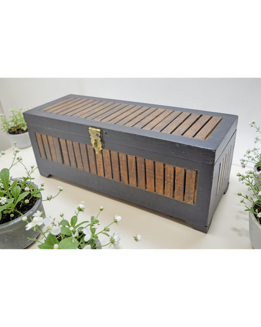 Vintage Wooden Long Pencil Stationary Box Original Old Hand Crafted