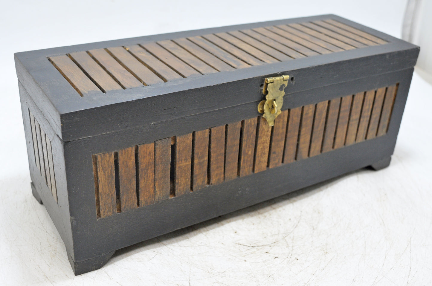 Vintage Wooden Long Pencil Stationary Box Original Old Hand Crafted