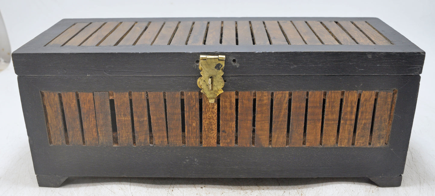 Vintage Wooden Long Pencil Stationary Box Original Old Hand Crafted