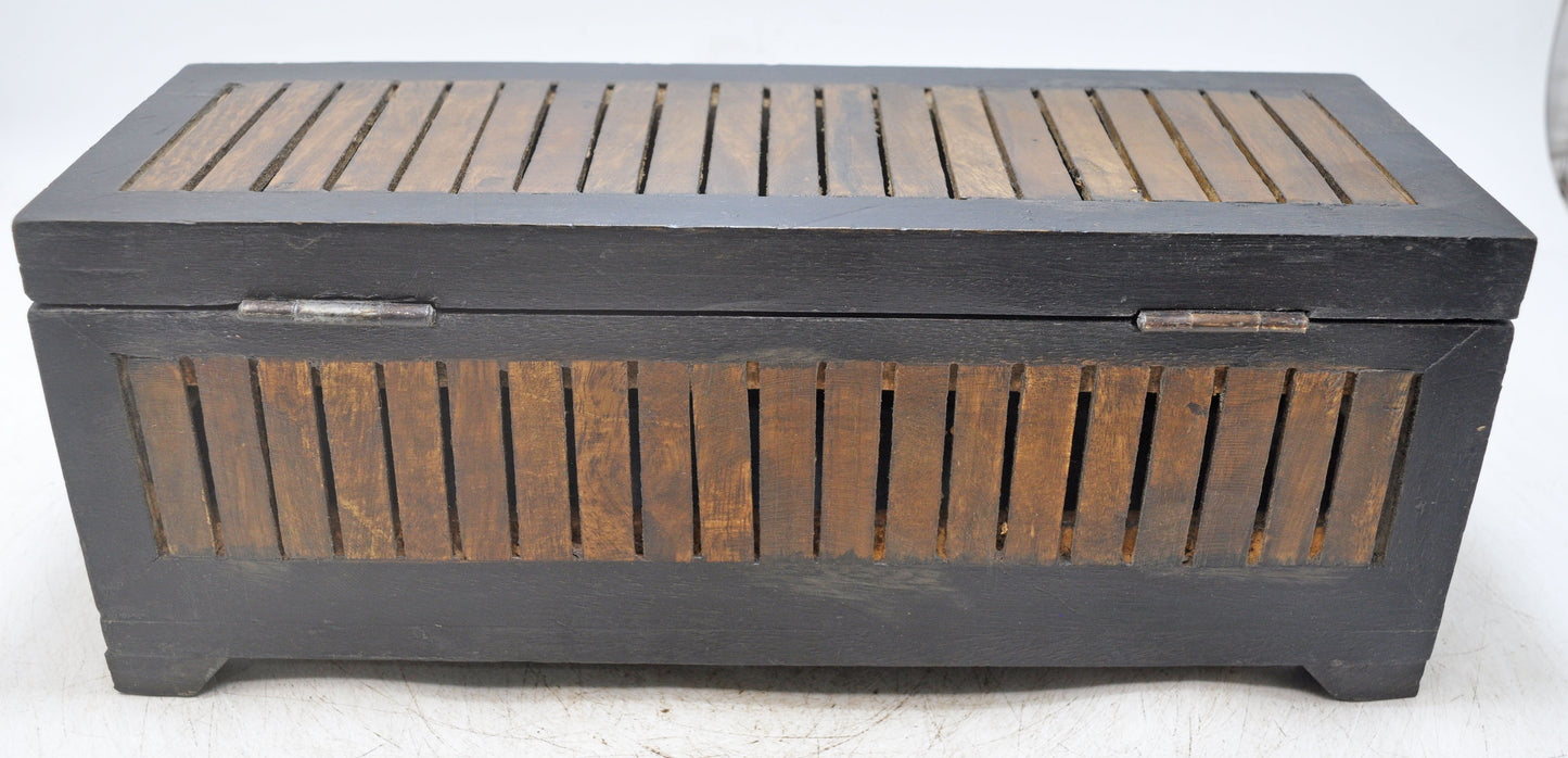 Vintage Wooden Long Pencil Stationary Box Original Old Hand Crafted