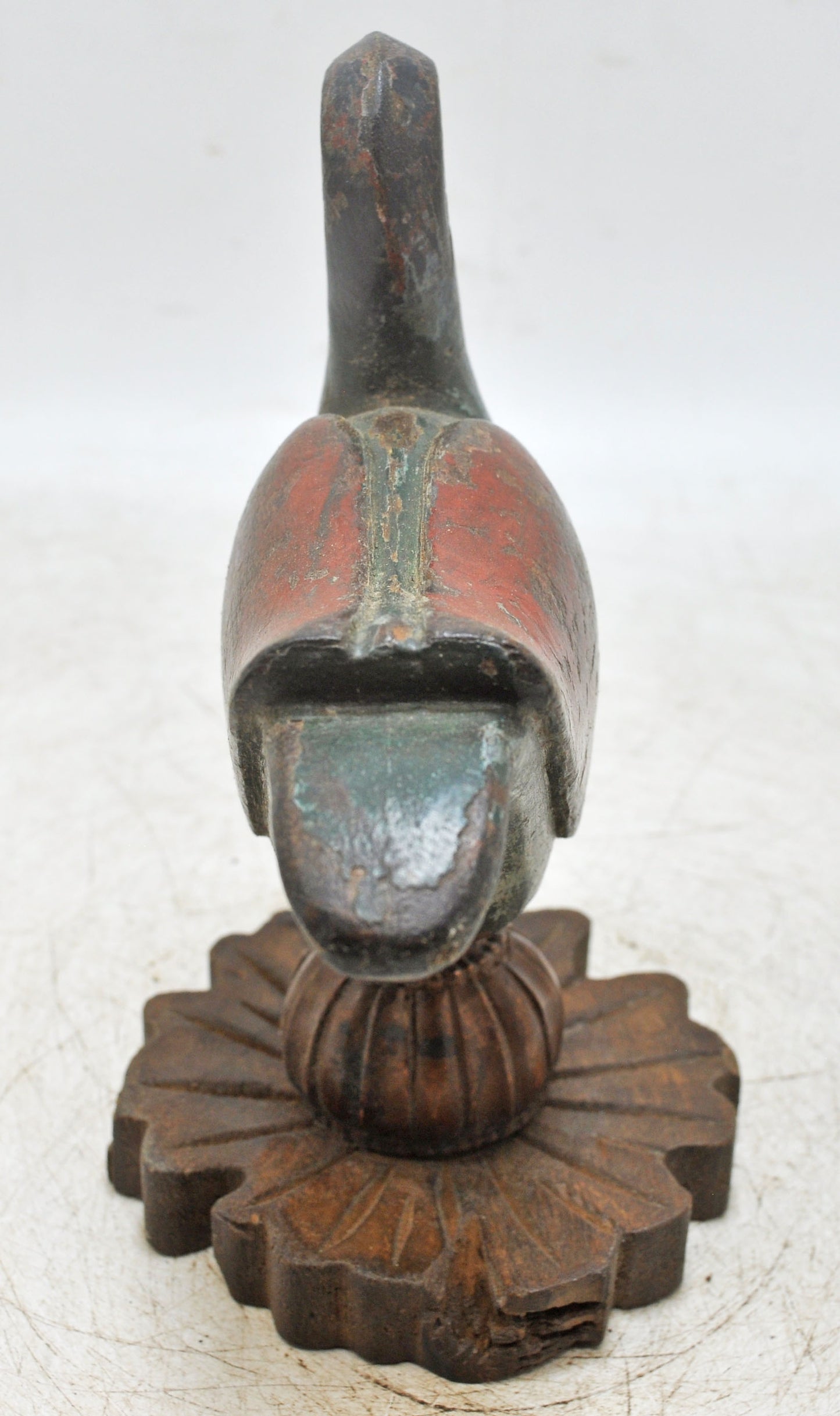 Vintage Wooden Bird Duck Figurine Original Old Fine Hand Carved Painted