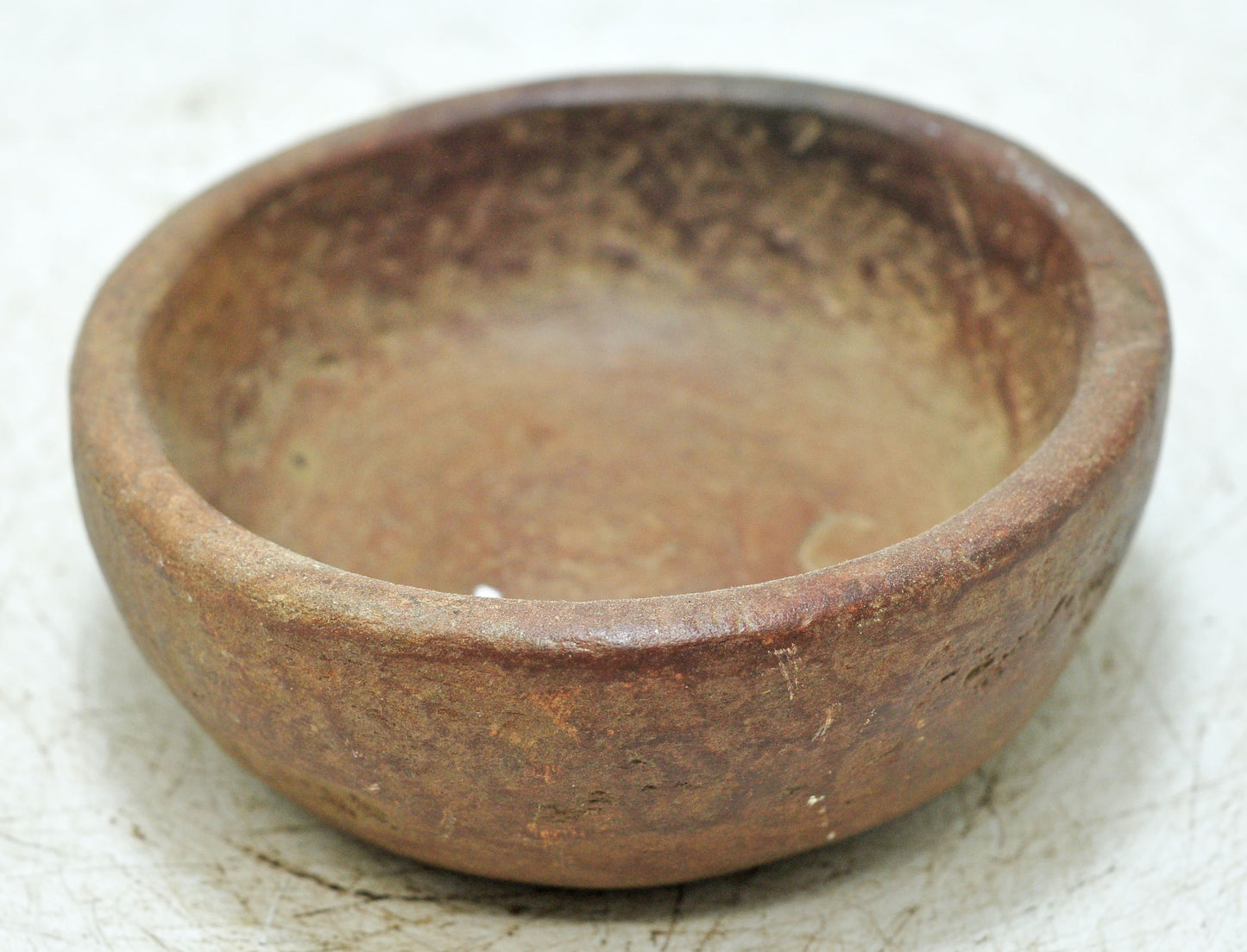 Antique Sand Stone Round Curry Bowl Original Old Hand Carved