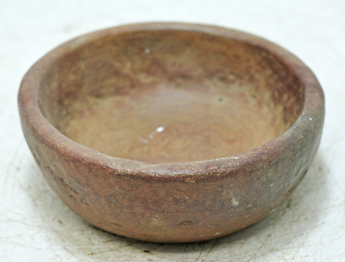 Antique Sand Stone Round Curry Bowl Original Old Hand Carved