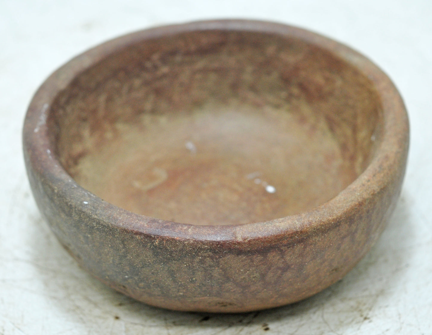 Antique Sand Stone Round Curry Bowl Original Old Hand Carved