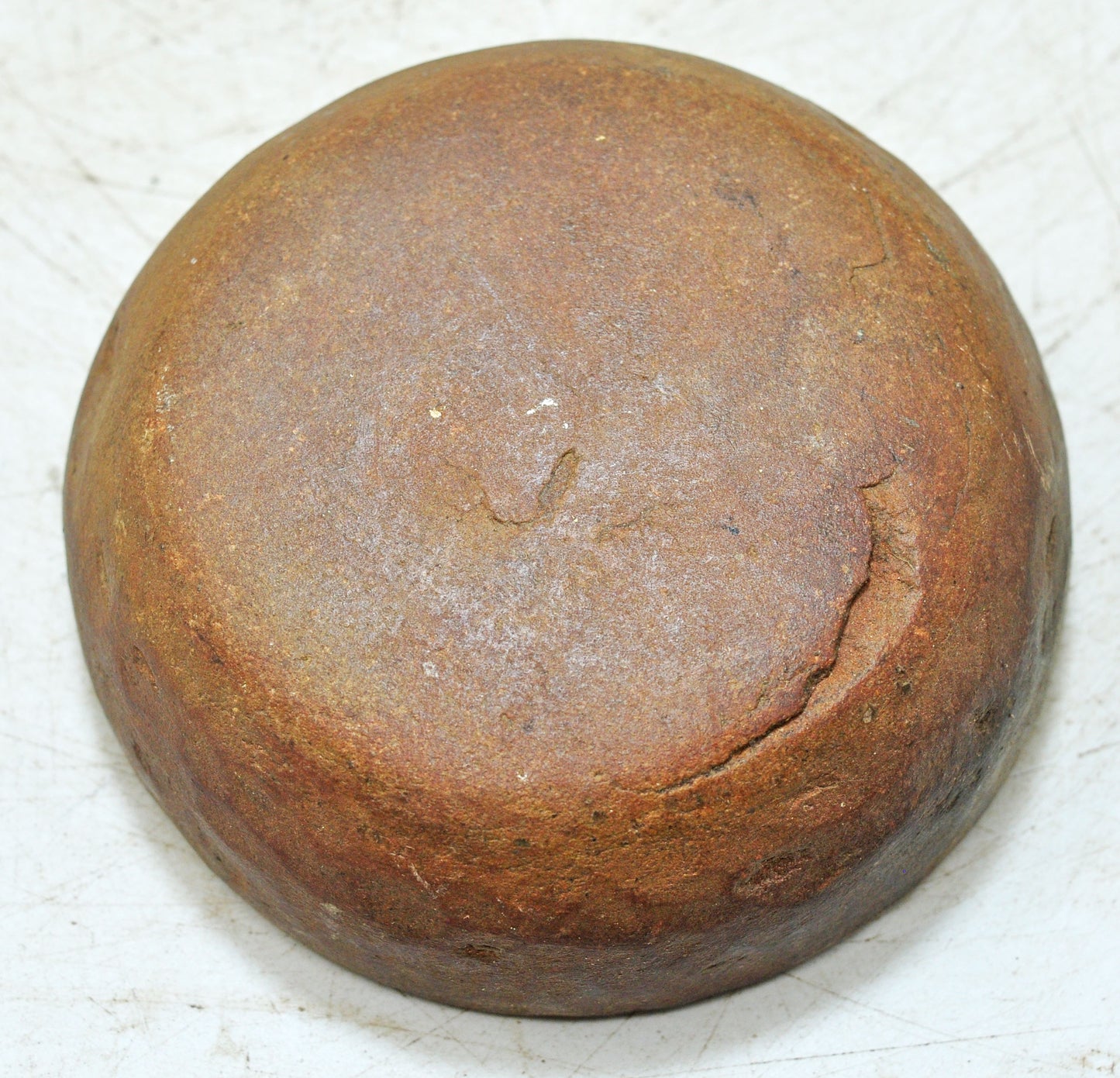 Antique Sand Stone Round Curry Bowl Original Old Hand Carved