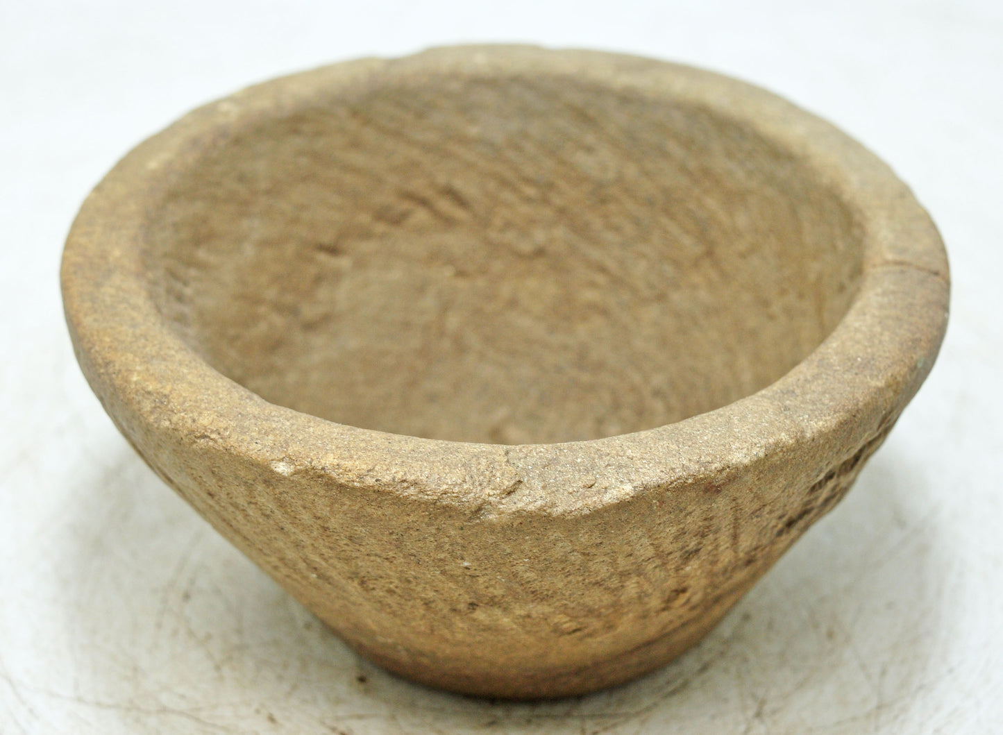 Antique Sand Stone Round Curry Bowl Original Old Hand Carved