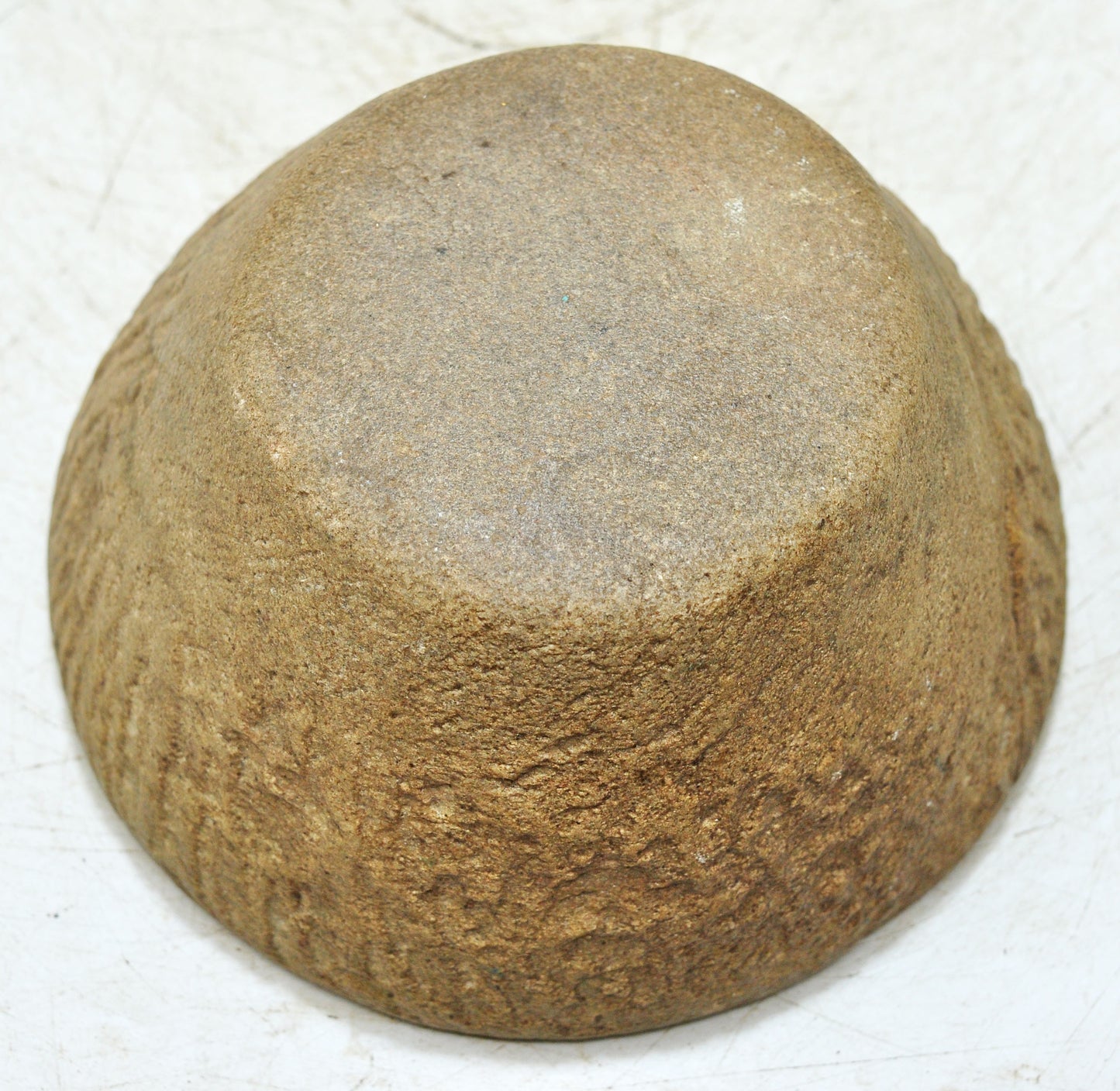 Antique Sand Stone Round Curry Bowl Original Old Hand Carved