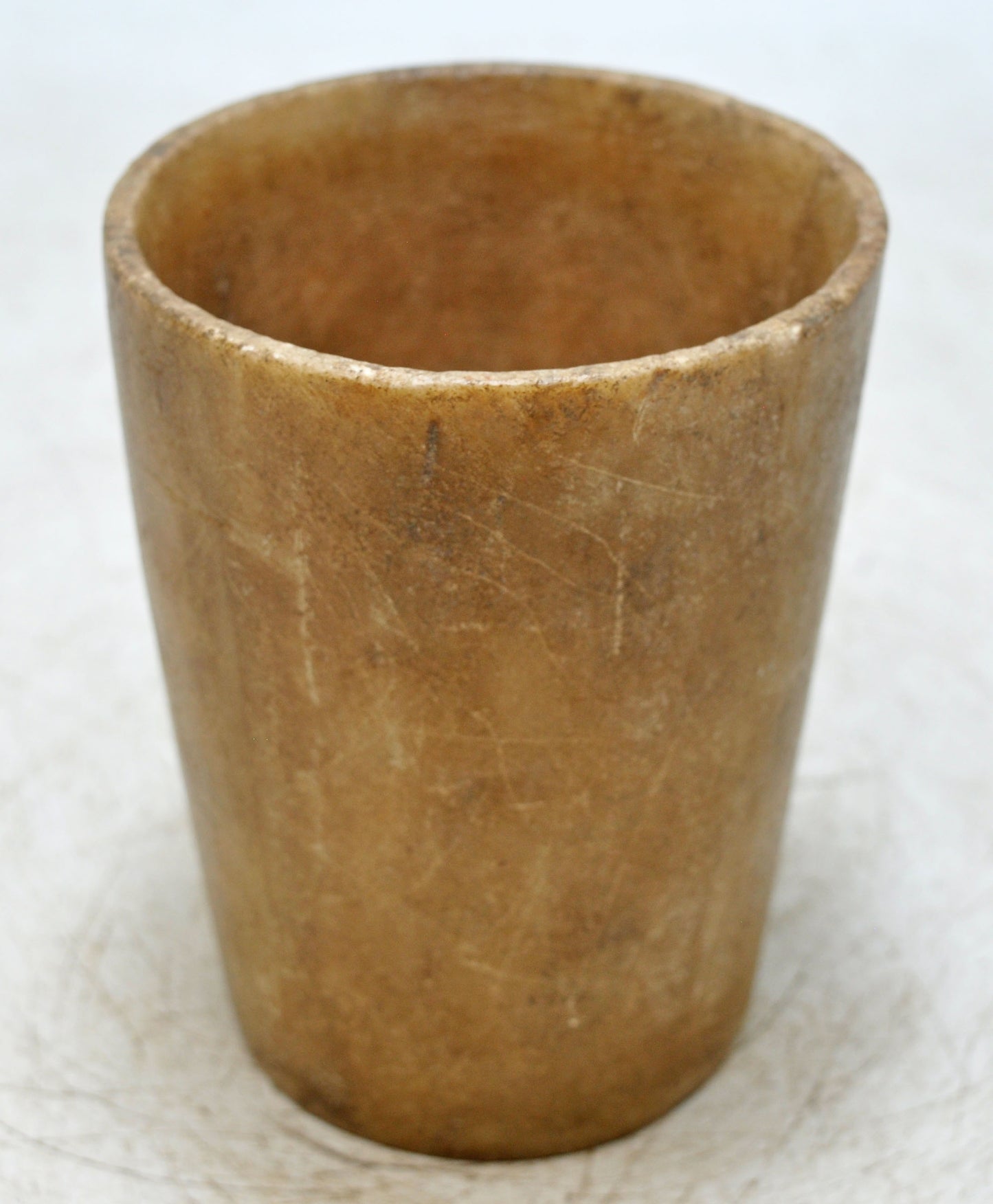 Antique White Marble Drinking Cup Glass Original Old Hand Carved