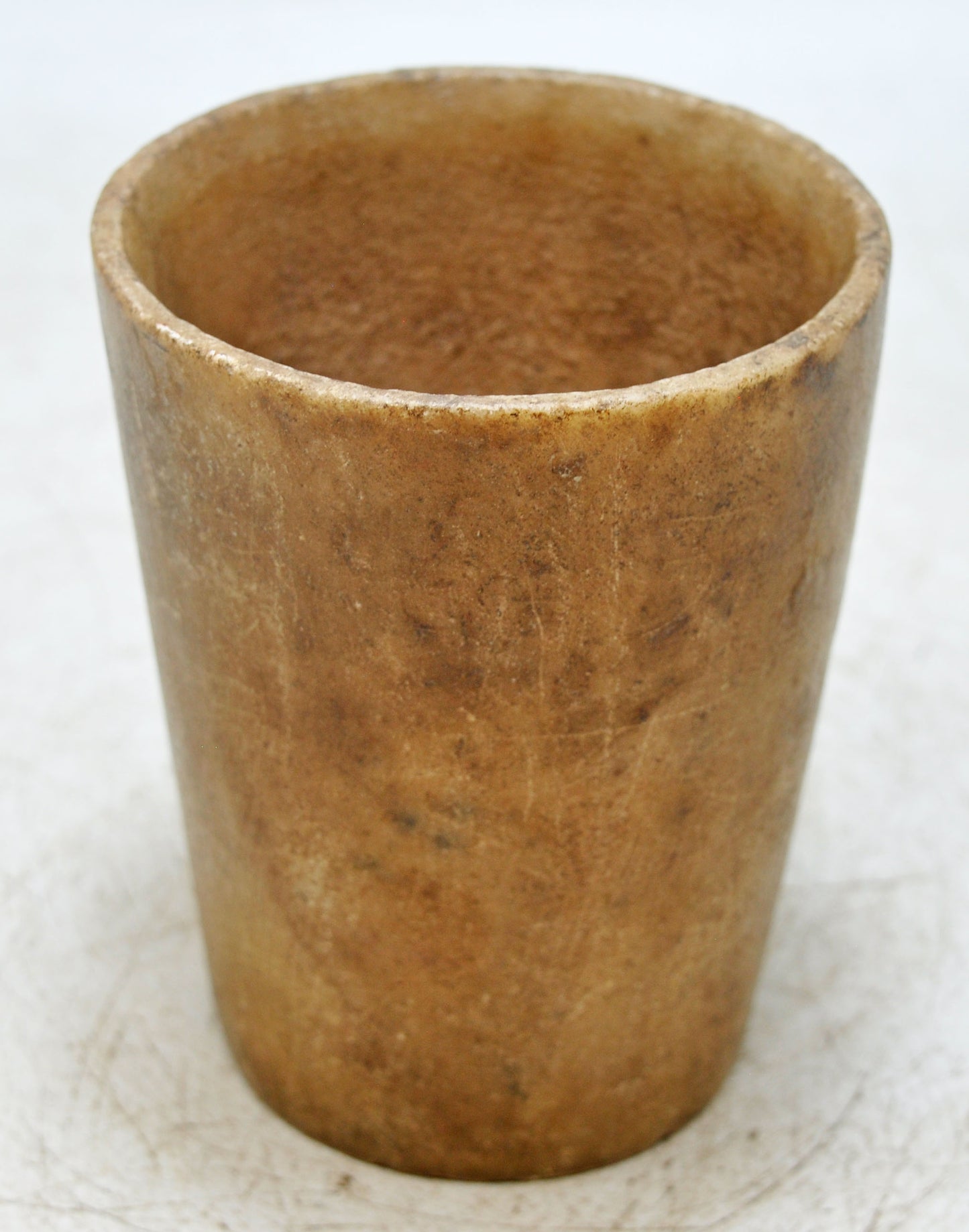 Antique White Marble Drinking Cup Glass Original Old Hand Carved