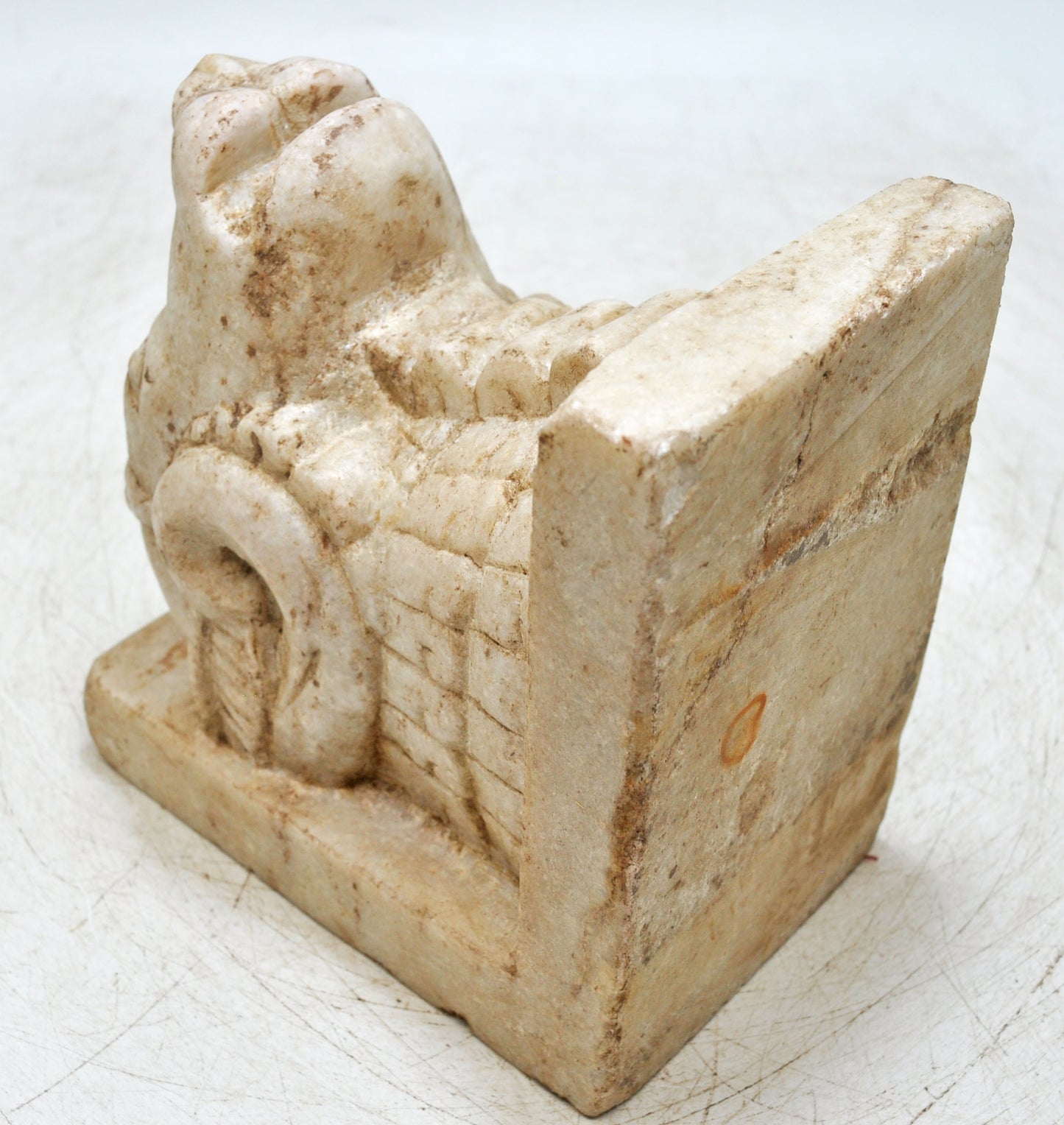 Vintage Wooden Ram Goat Carving Book End Figurine Original Old Fine Hand Carved