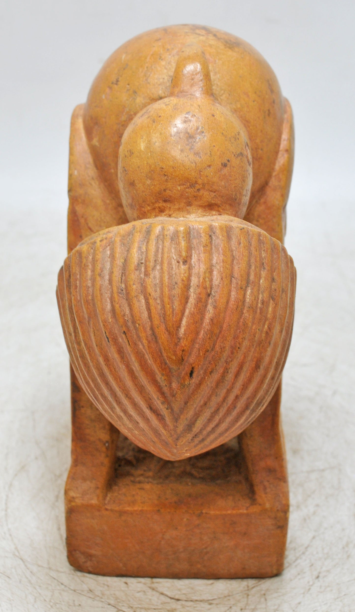 Vintage Brown Sand Stone Bird Figurine Original Old Fine Hand Carved