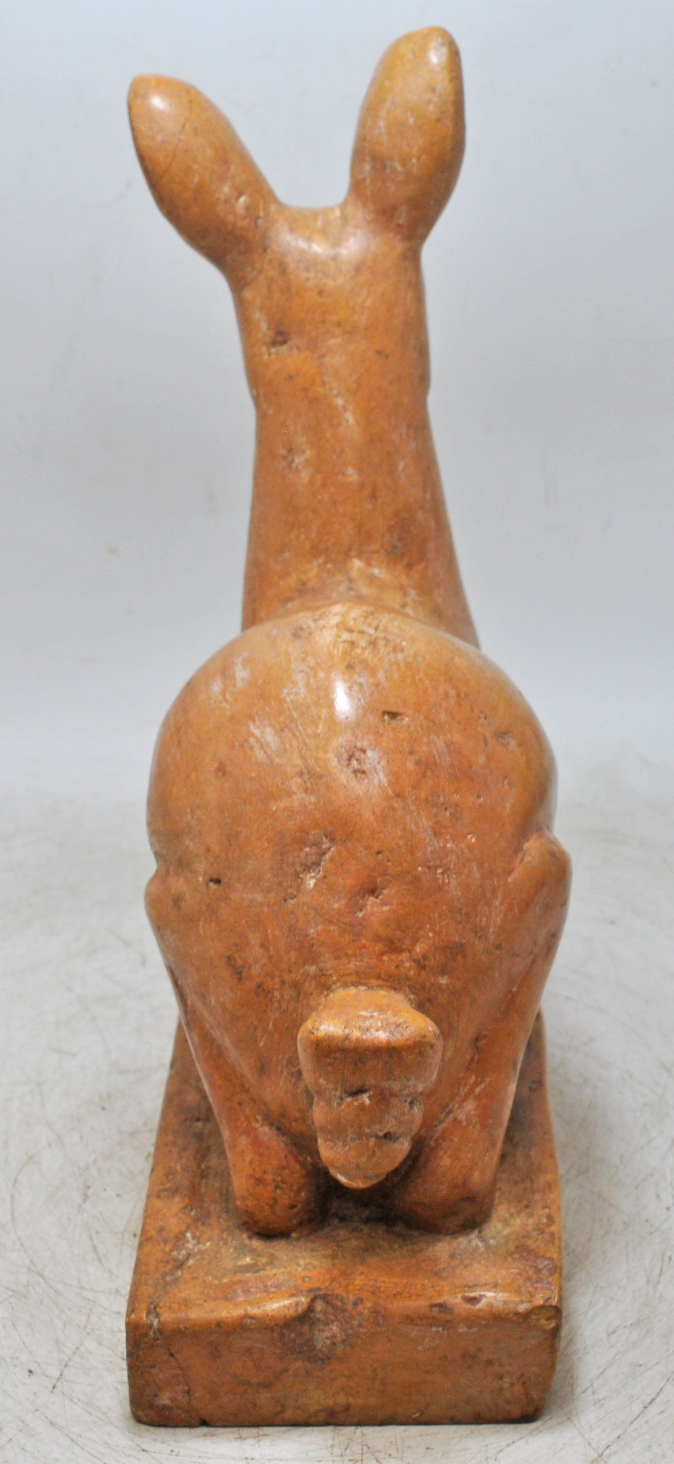 Vintage Brown Sand Stone Deer Figurine Original Old Fine Hand Carved
