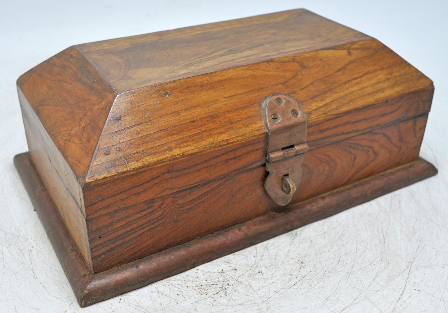Vintage Wooden Dome Shaped Storage Box Original Old Hand Crafted