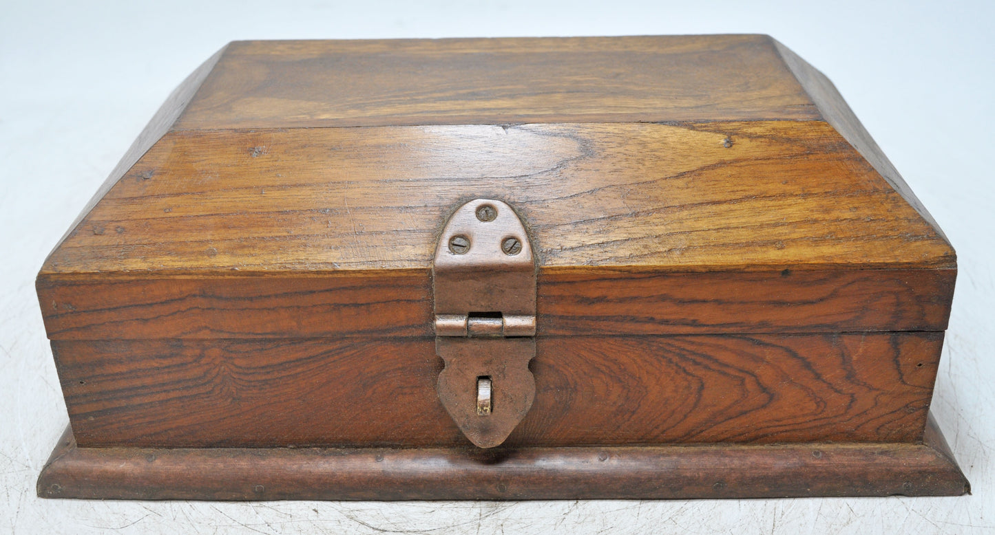 Vintage Wooden Dome Shaped Storage Box Original Old Hand Crafted