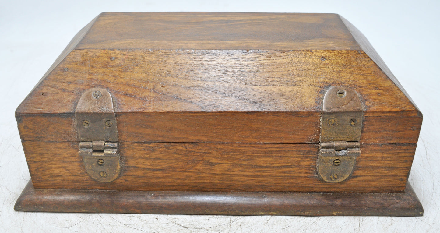 Vintage Wooden Dome Shaped Storage Box Original Old Hand Crafted