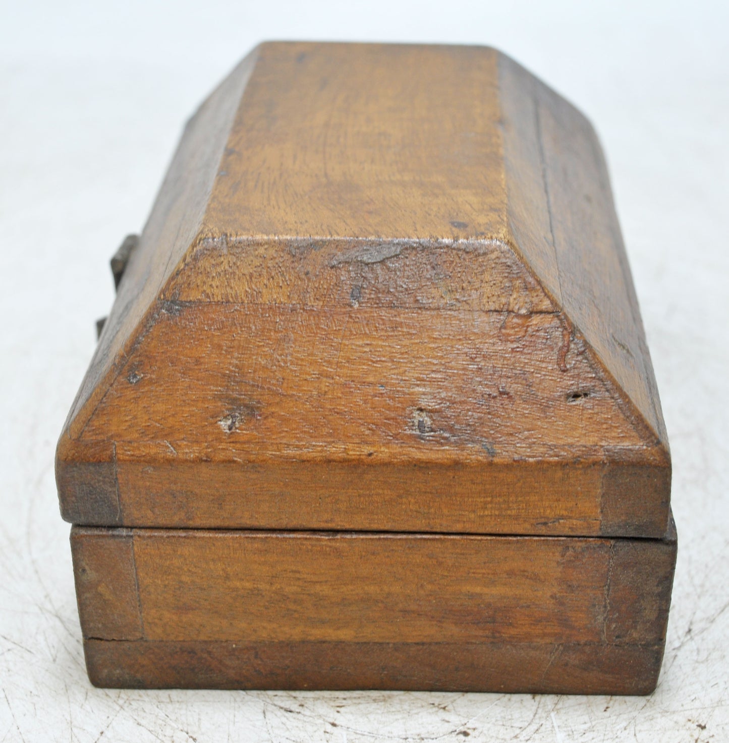 Vintage Wooden Dome Shaped Storage Box Original Old Hand Crafted