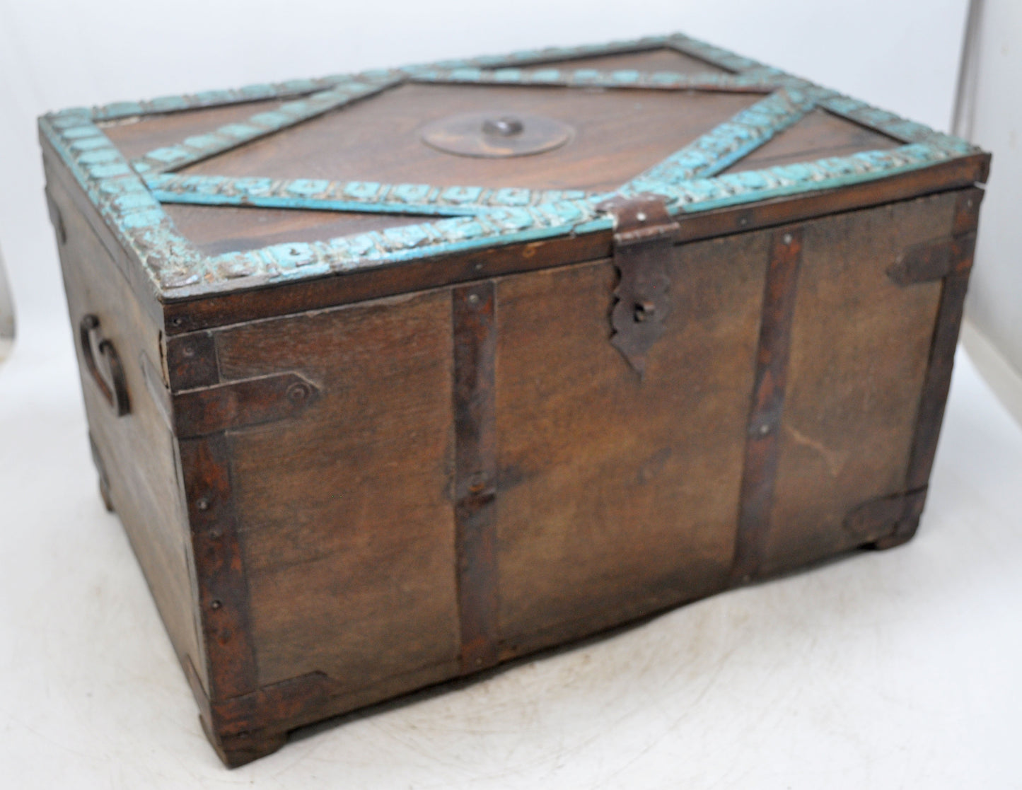 Vintage Wooden Large Storage Chest Box Original Old Hand Crafted