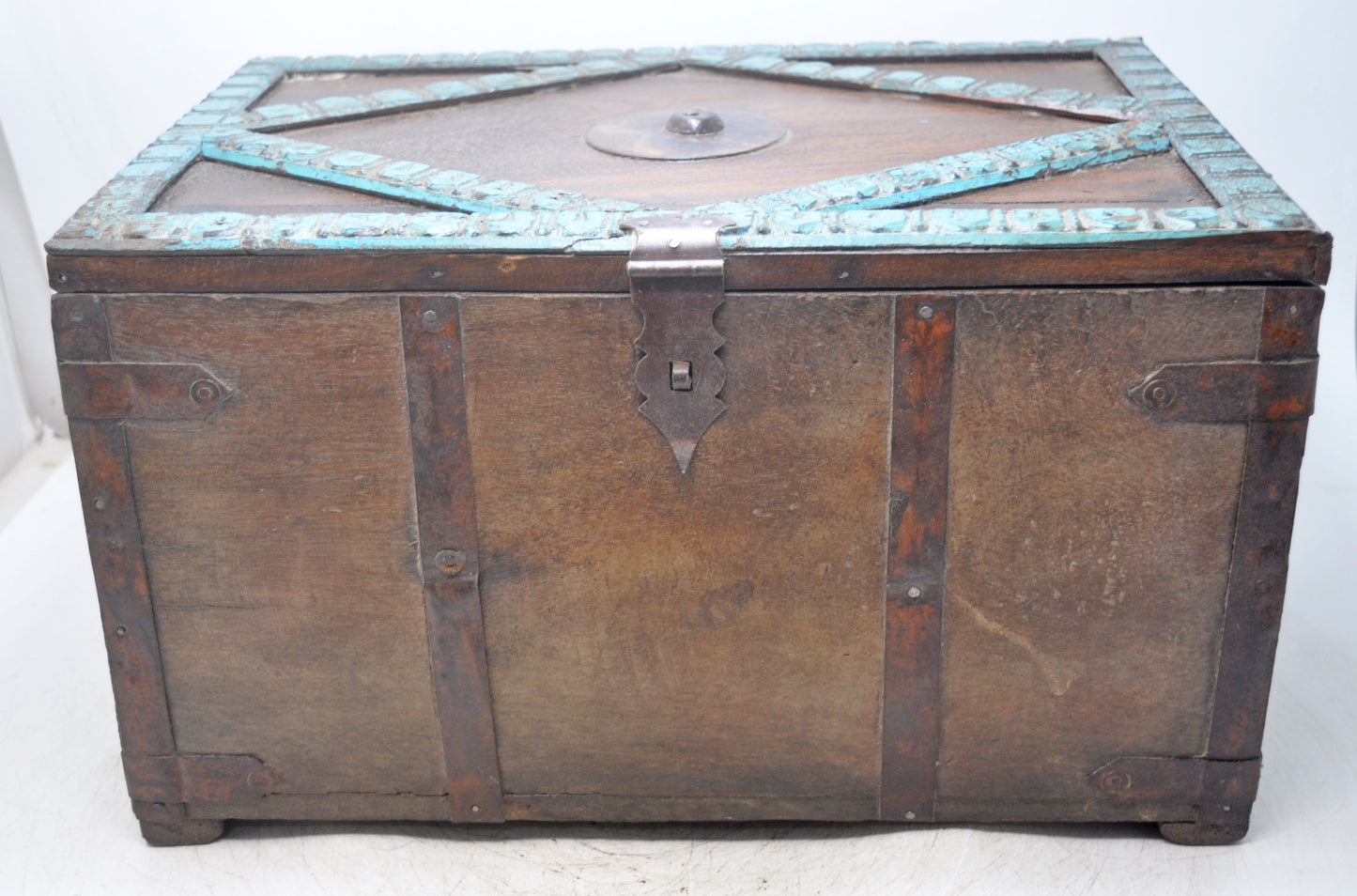 Vintage Wooden Large Storage Chest Box Original Old Hand Crafted