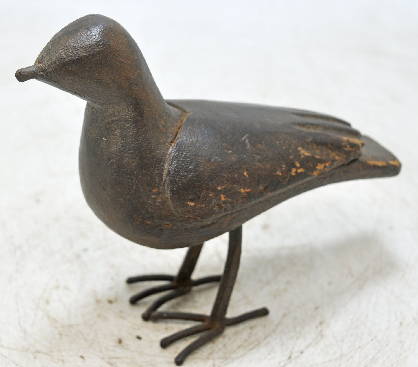 Vintage Wooden Bird Figurine Original Old Hand Carved
