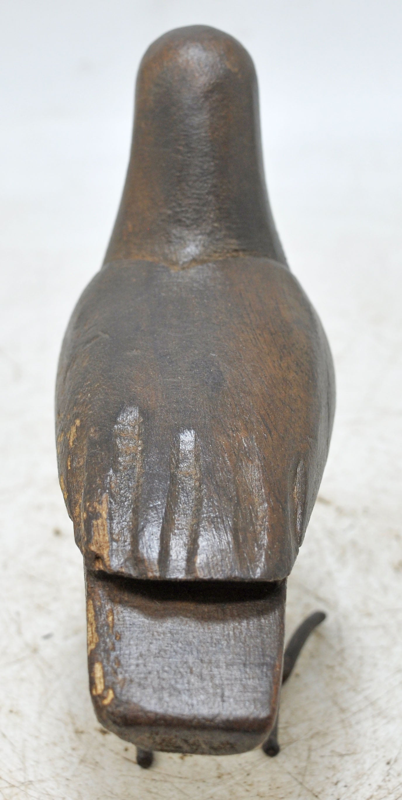 Vintage Wooden Bird Figurine Original Old Hand Carved