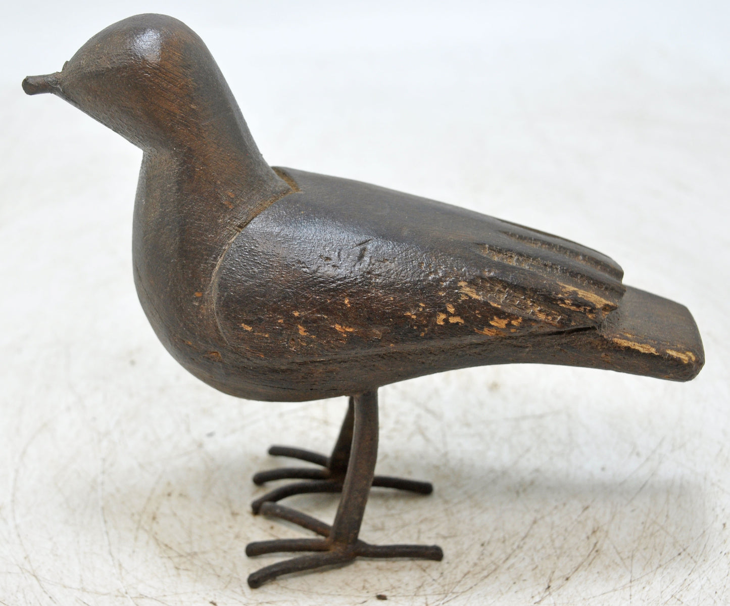 Vintage Wooden Bird Figurine Original Old Hand Carved