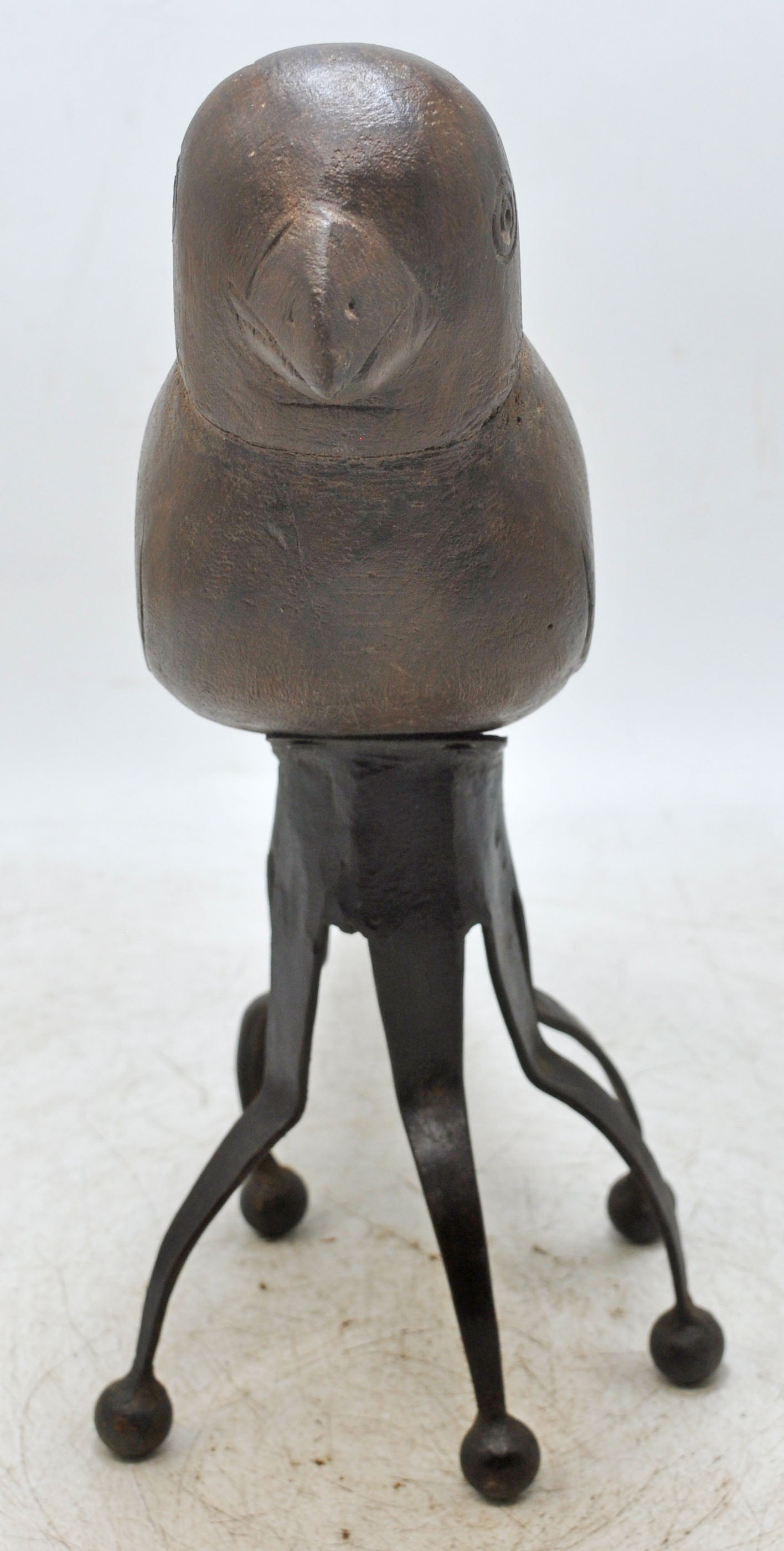 Vintage Wooden Bird Figurine Original Old Hand Carved