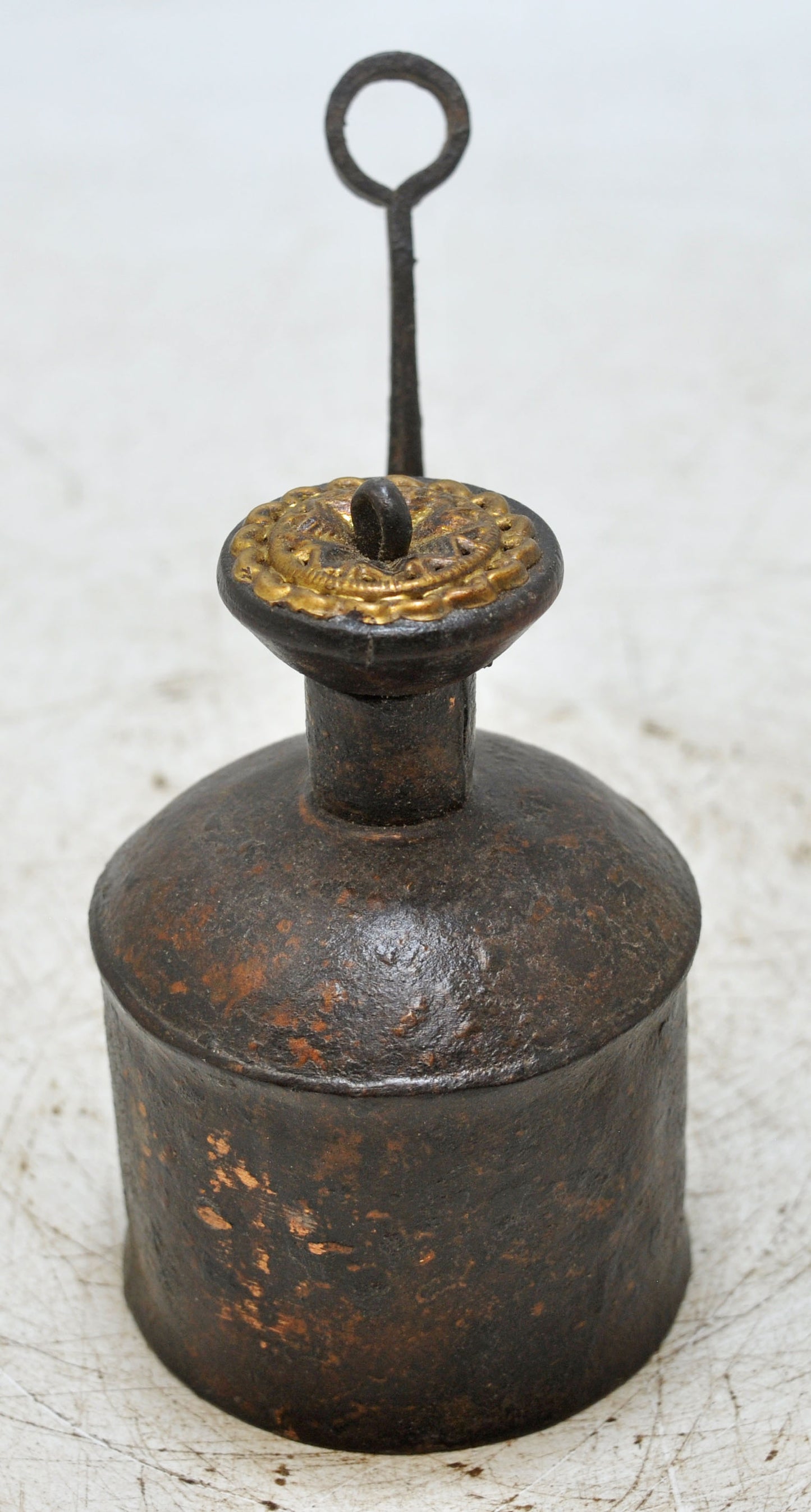 Antique Iron Small Oil Pot Original Old Hand Crafted