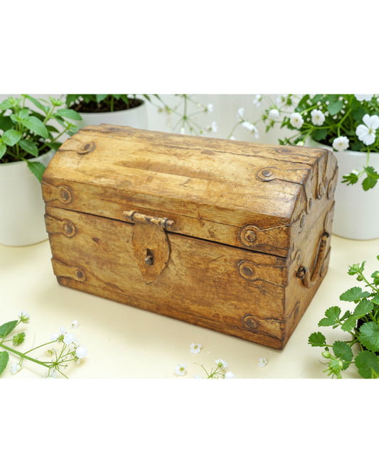 Vintage Wooden Storage Chest Box Original Old Hand Crafted