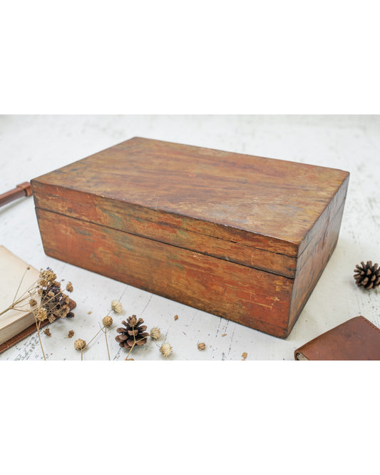 Vintage Wooden Storage Chest Box Original Old Hand Crafted