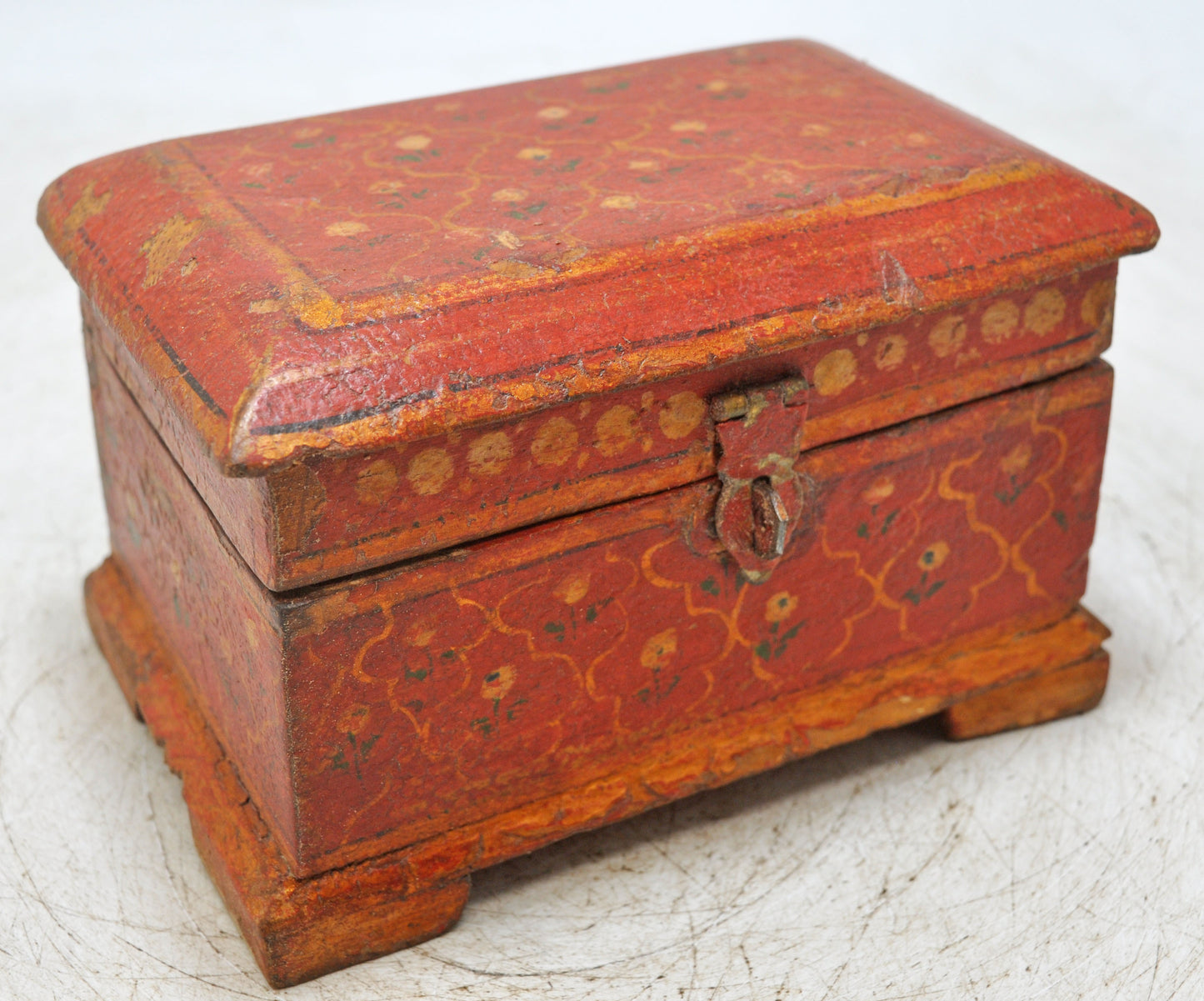Vintage Wooden Storage Box Original Old Hand Crafted Painted