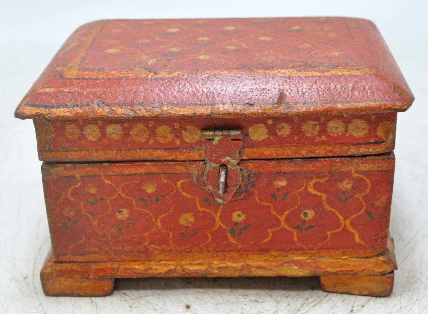 Vintage Wooden Storage Box Original Old Hand Crafted Painted