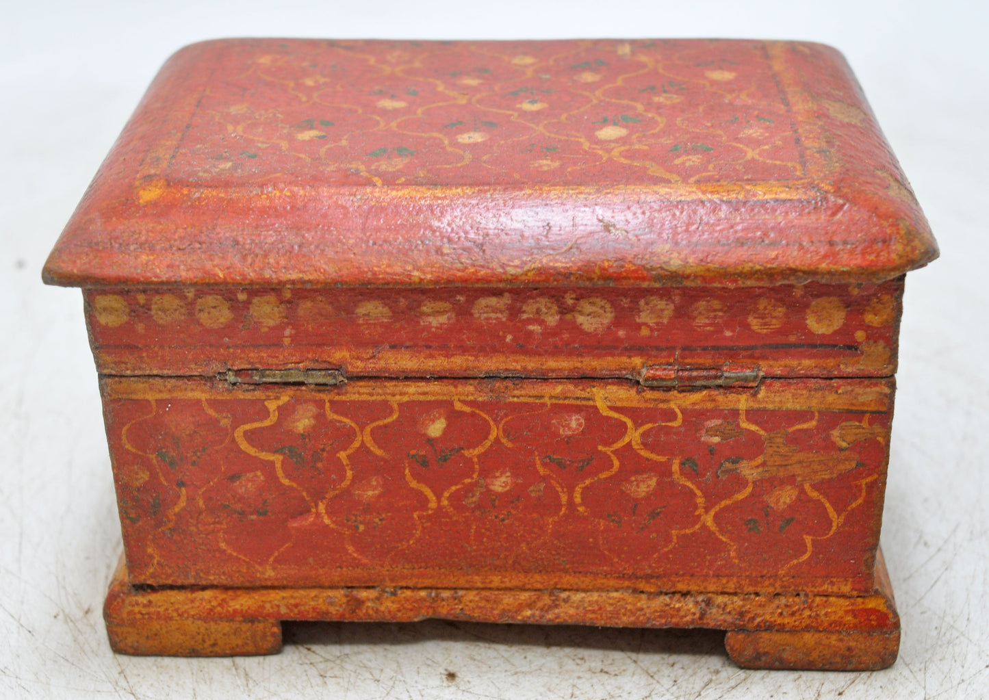 Vintage Wooden Storage Box Original Old Hand Crafted Painted