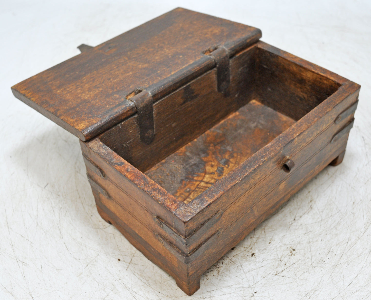 Vintage Wooden Storage Box Original Old Hand Crafted Painted
