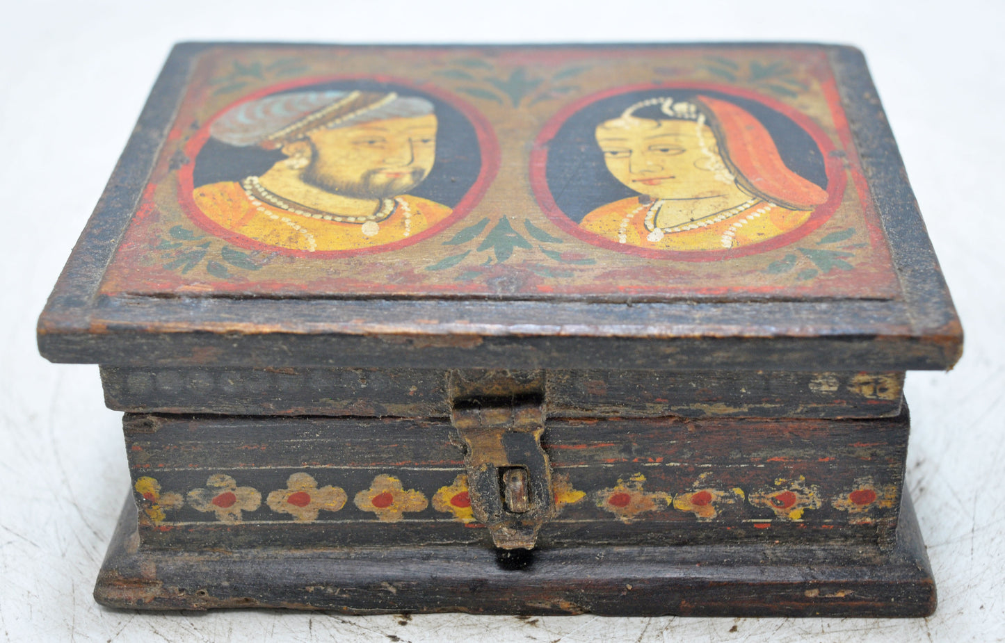 Vintage Wooden Storage Box Original Old Hand Crafted Painted
