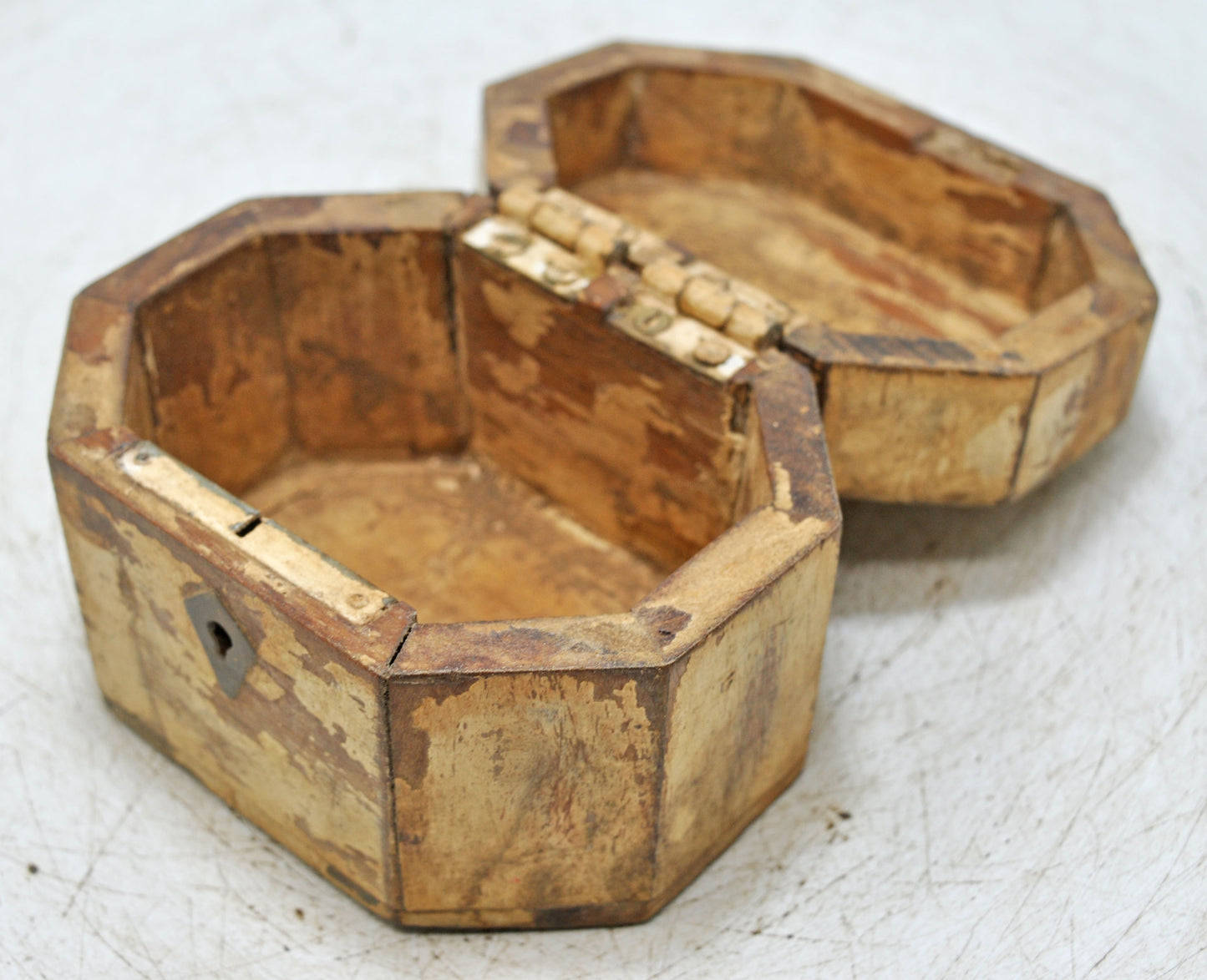 Vintage Wooden Storage Box Original Old Hand Crafted Painted