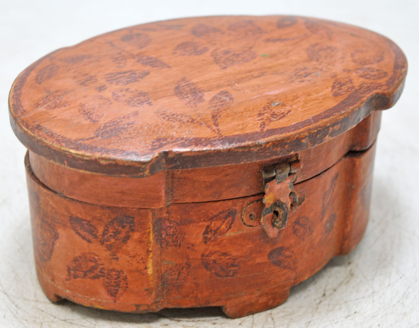 Vintage Wooden Storage Box Original Old Hand Crafted Painted