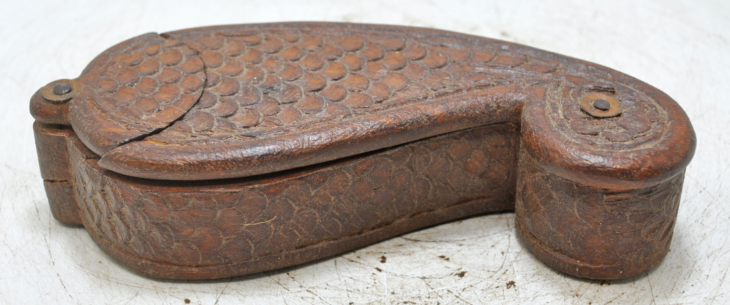 Vintage Wooden Kum Kum Powder Tika Box Original Old Hand Carved