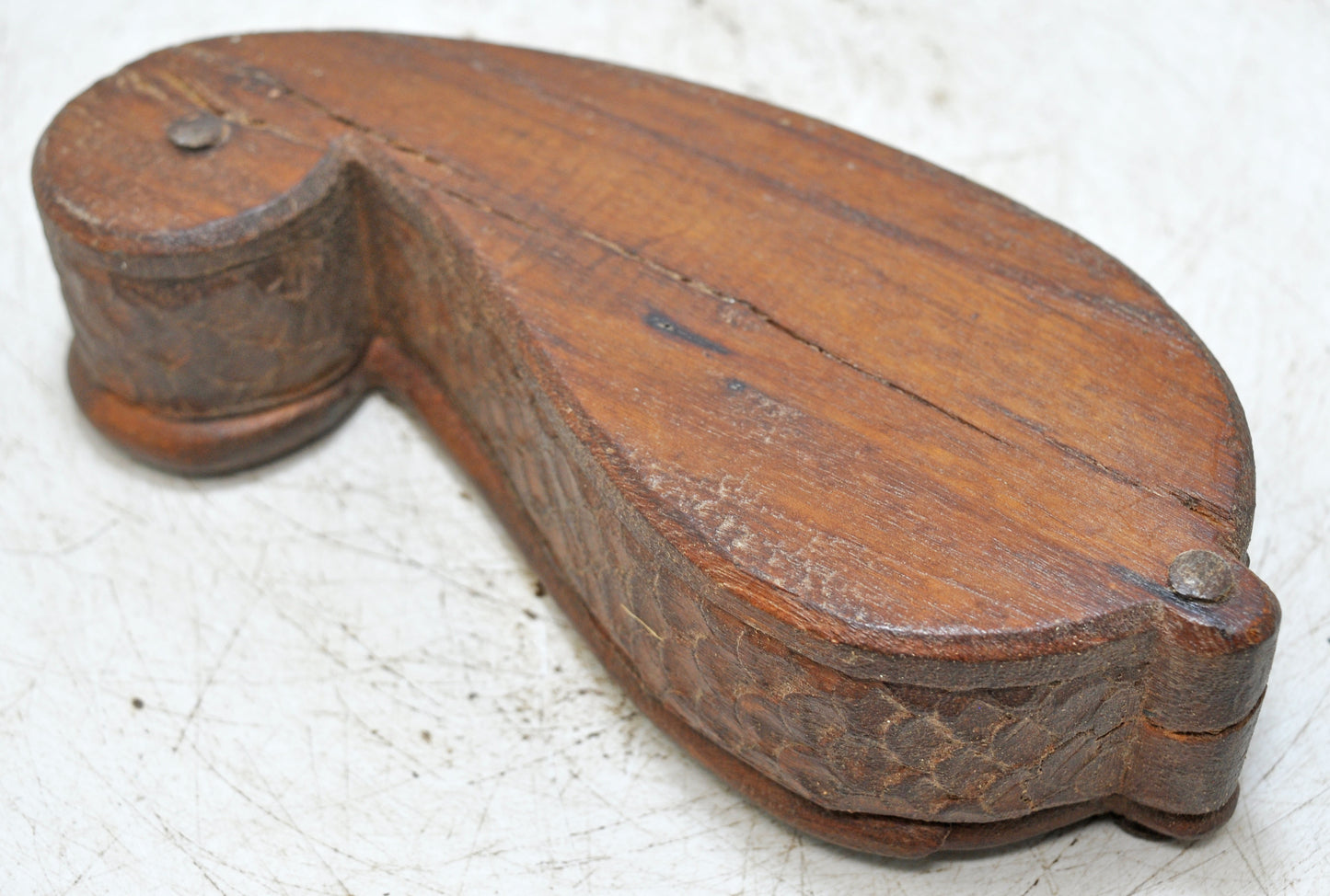Vintage Wooden Kum Kum Powder Tika Box Original Old Hand Carved