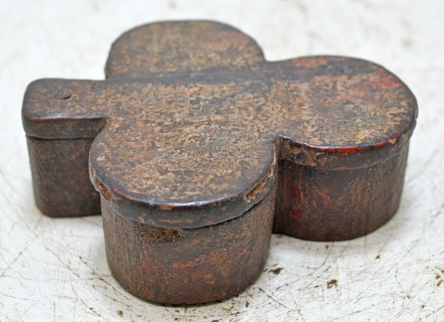 Vintage Wooden Kum Kum Powder Tika Box Original Old Hand Carved