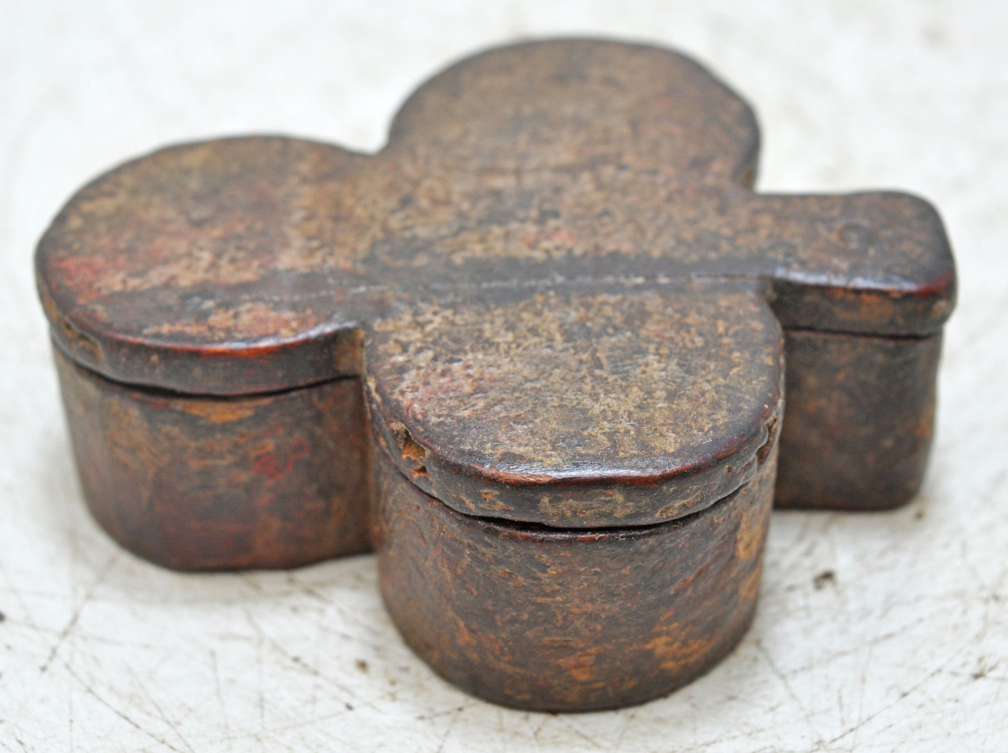 Vintage Wooden Kum Kum Powder Tika Box Original Old Hand Carved