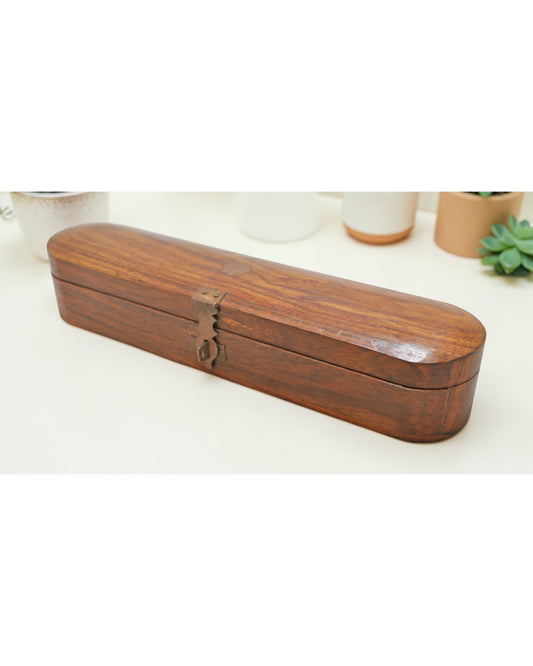 Vintage Wooden Pencil Stationary Box Original Old Hand Crafted
