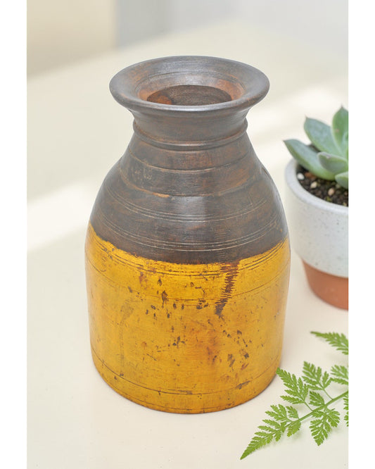 Antique Wooden Himalayan Water Matka Pot Original Old Hand Carved