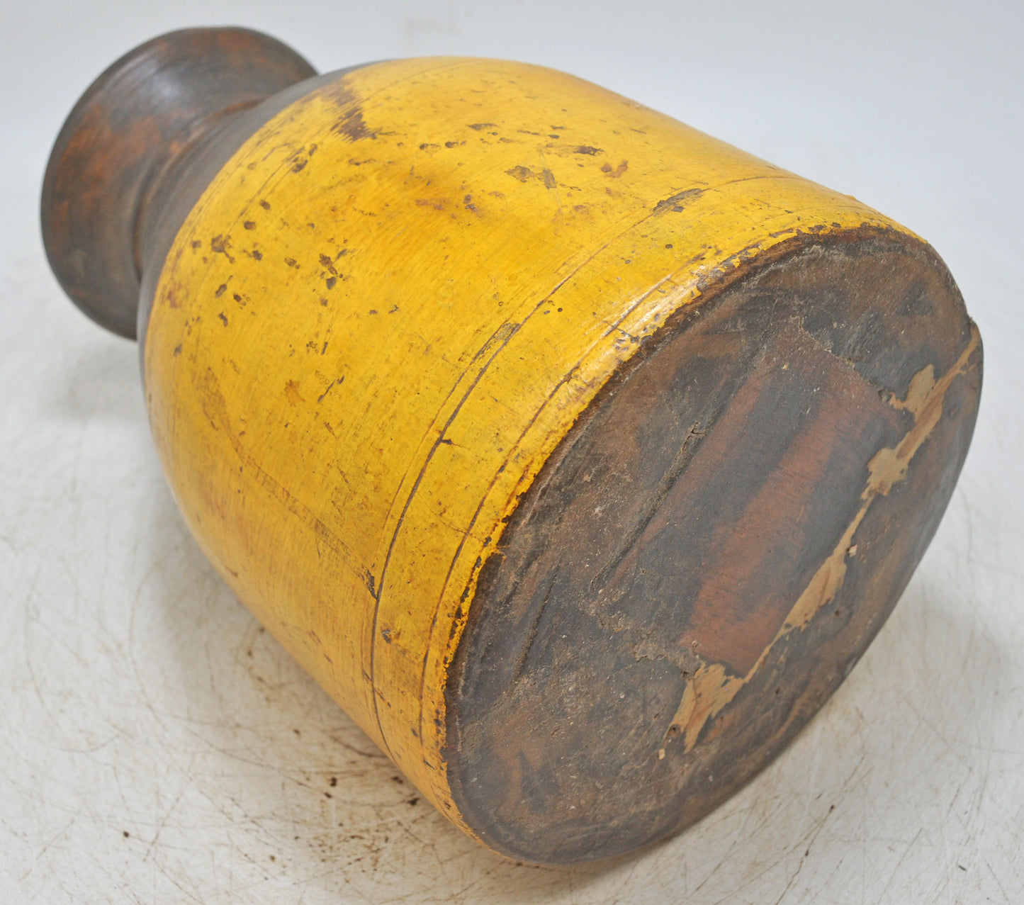 Antique Wooden Himalayan Water Matka Pot Original Old Hand Carved