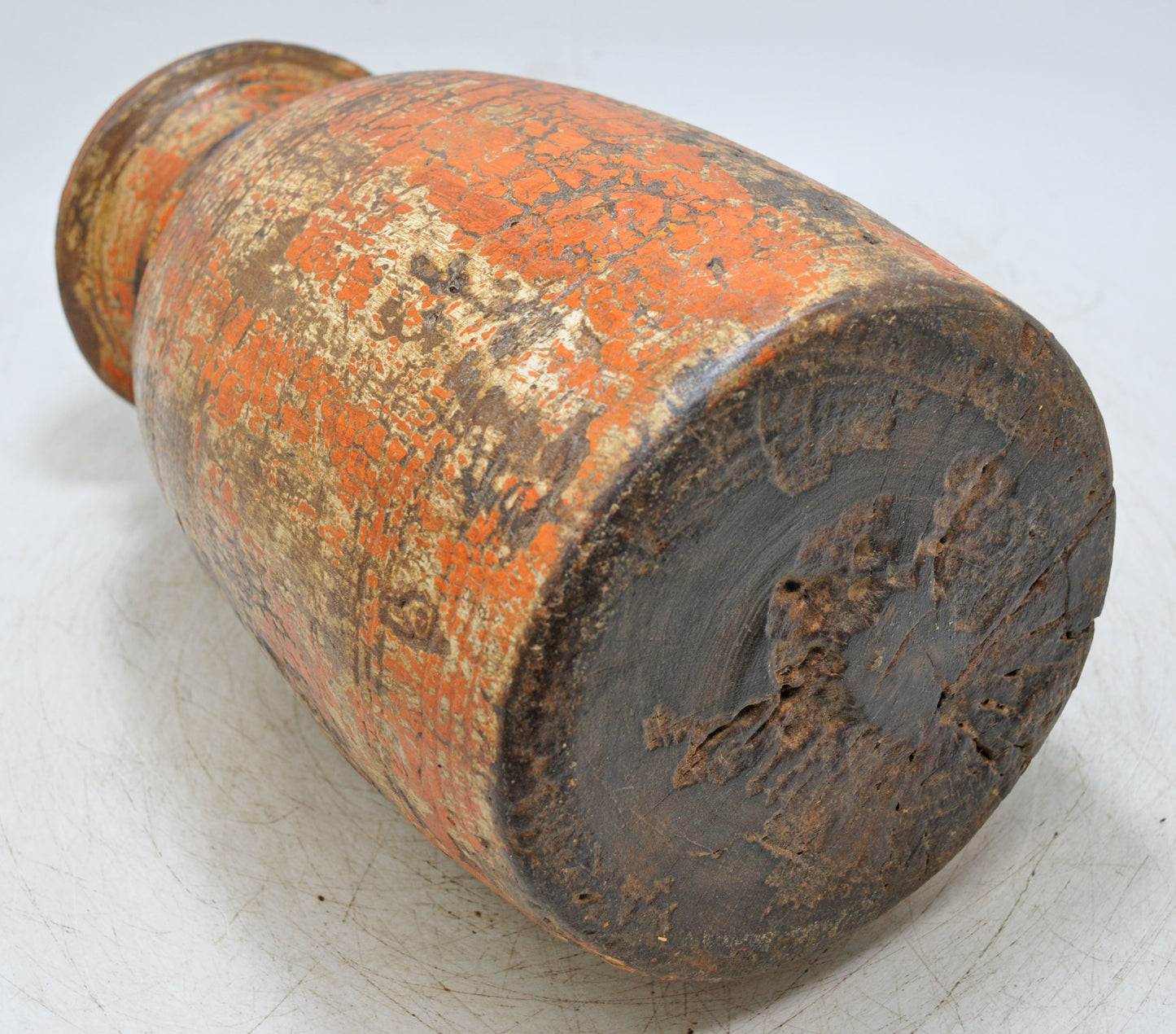 Antique Wooden Himalayan Water Matka Pot Original Old Hand Carved