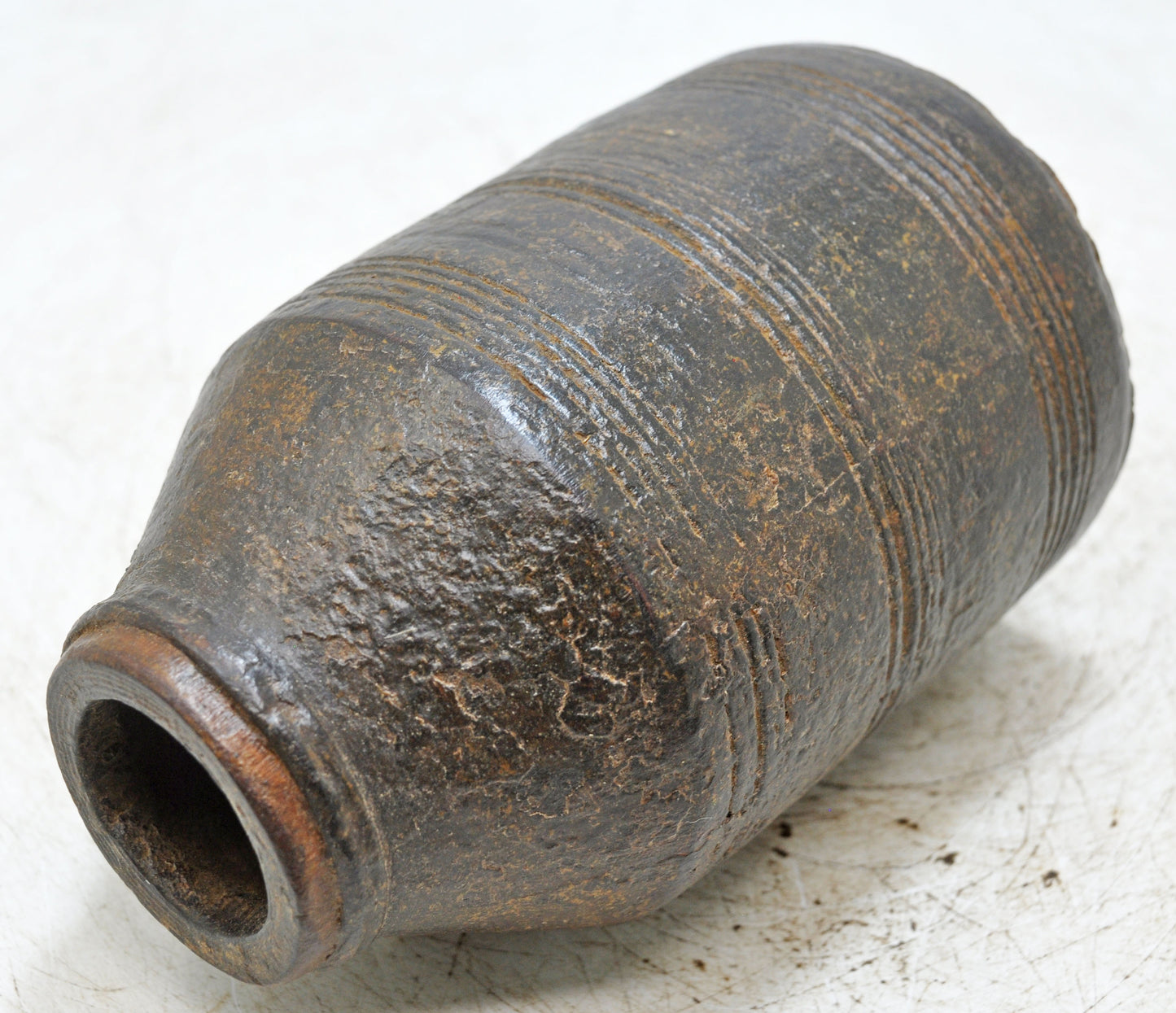 Antique Wooden Himalayan Water Matka Pot Original Old Hand Carved