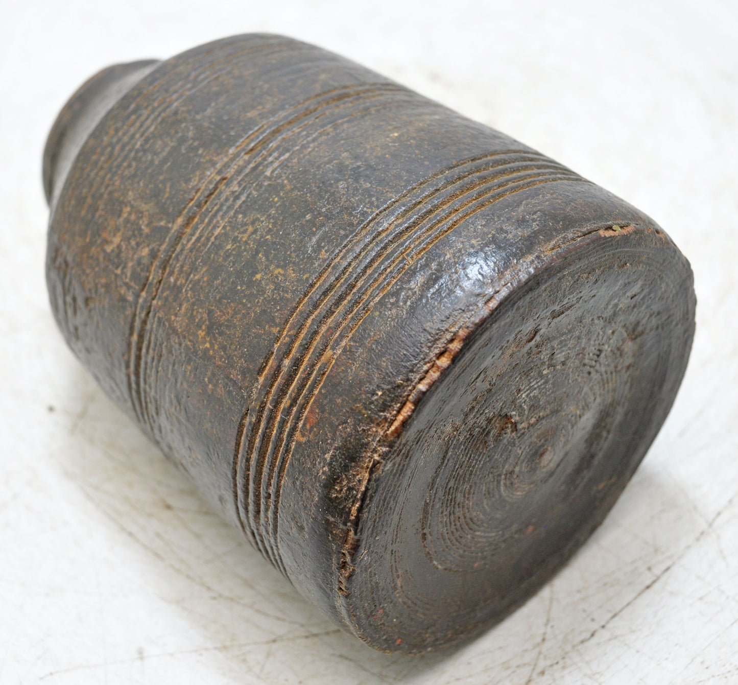 Antique Wooden Himalayan Water Matka Pot Original Old Hand Carved