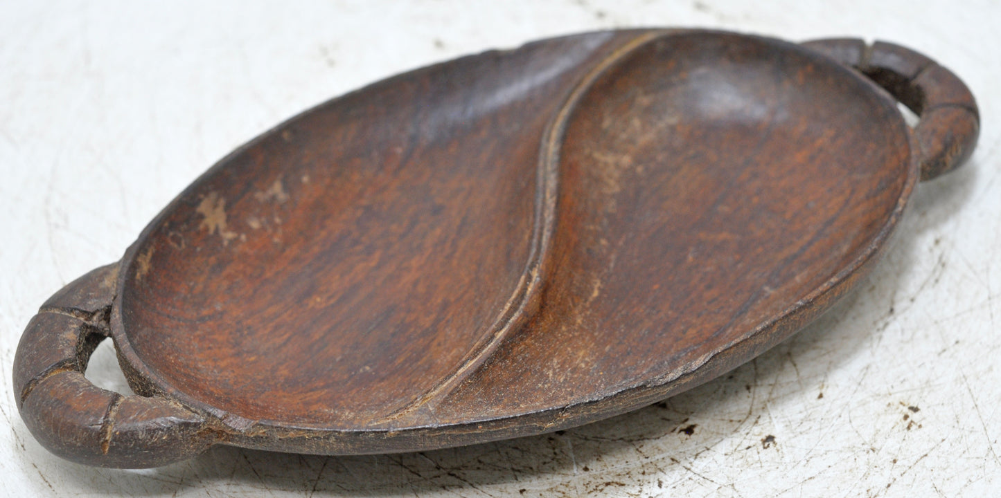 Vintage Wooden Small Tray Original Old Hand Carved