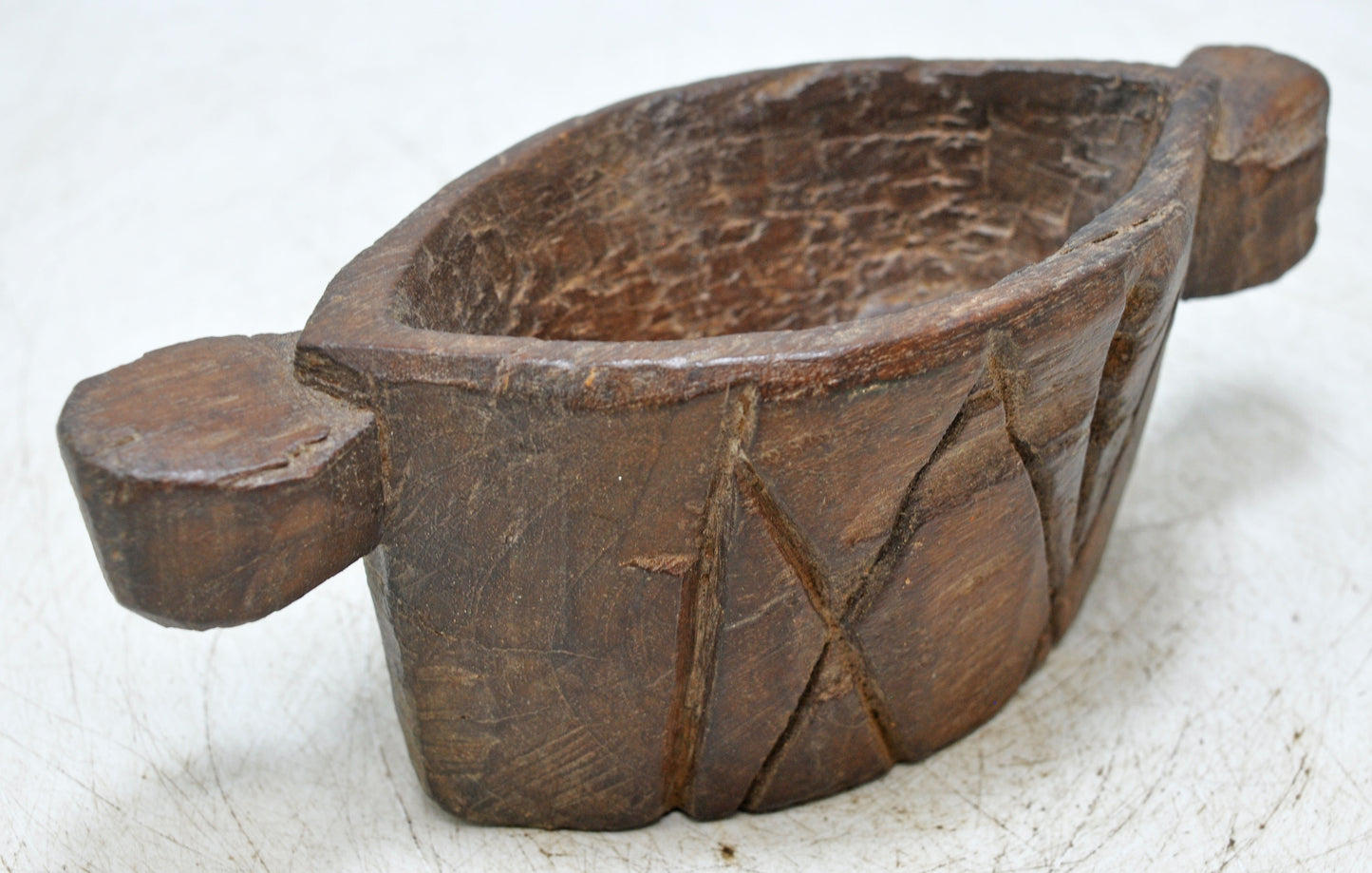 Antique Wooden Opium Water Kharal Bowl Original Old Hand Carved