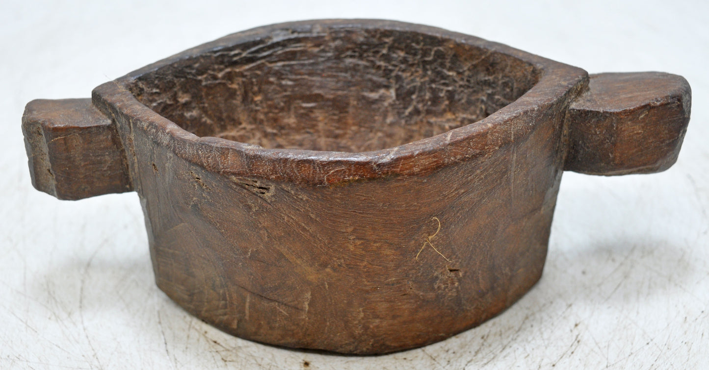 Antique Wooden Opium Water Kharal Bowl Original Old Hand Carved