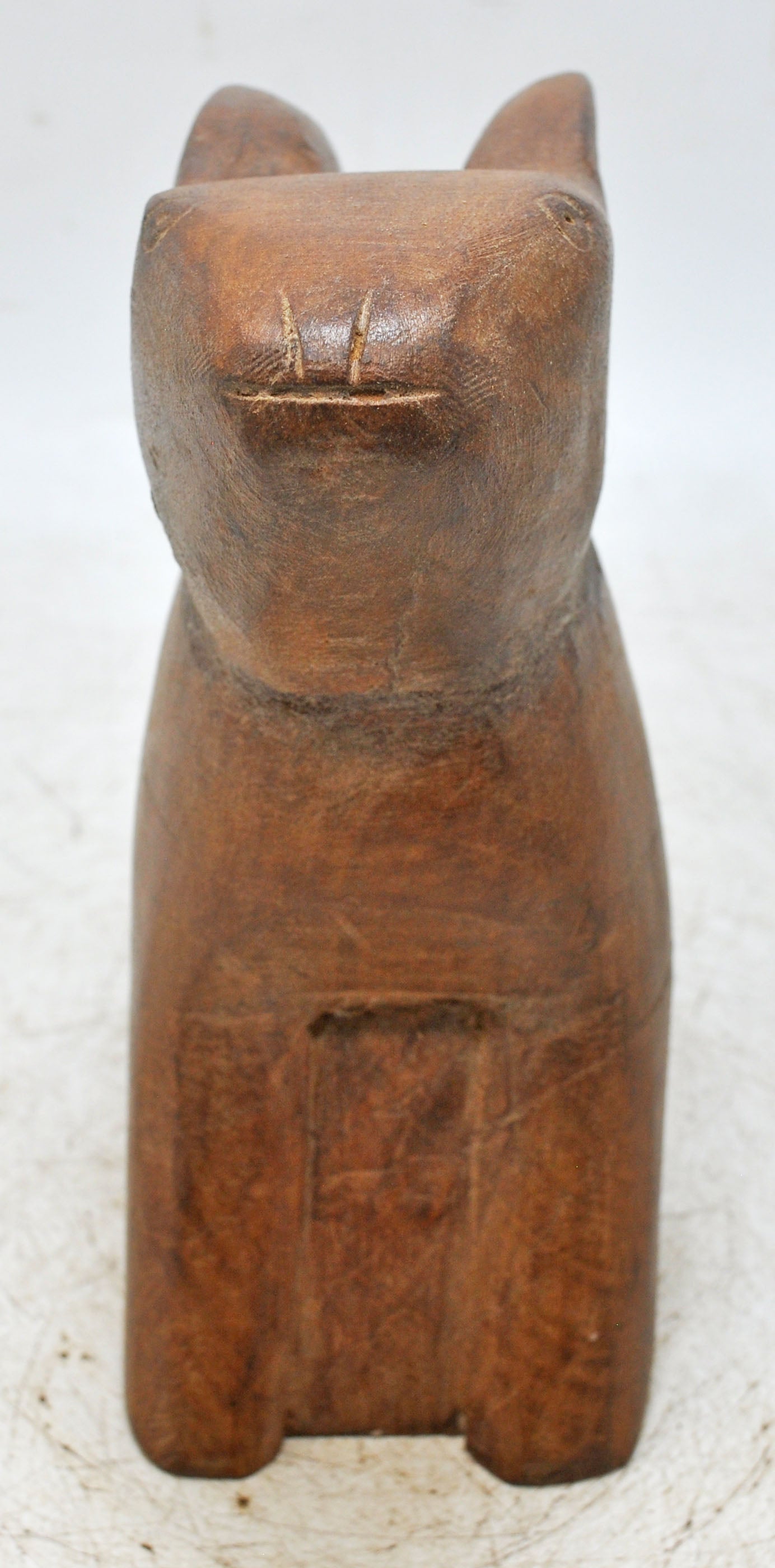 Vintage Wooden Rabbit Figurine Original Old Hand Carved